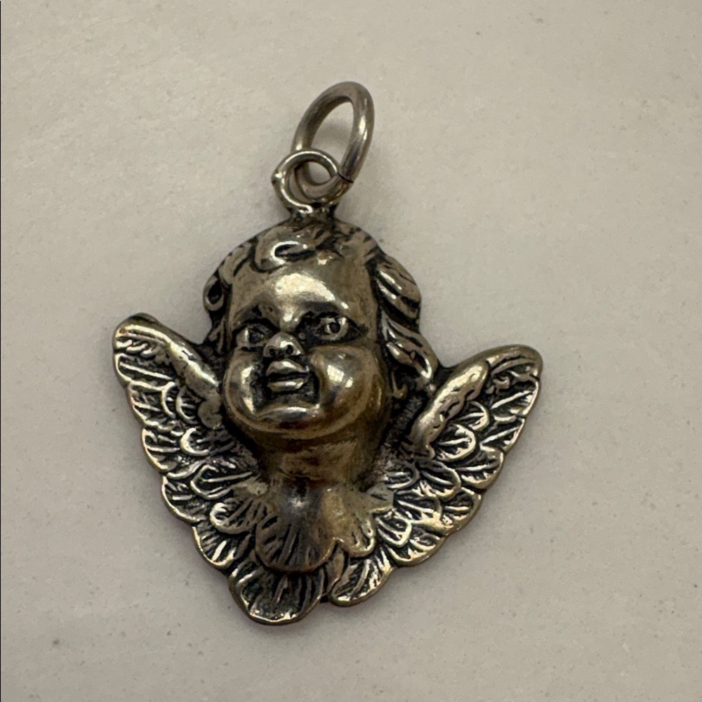 Sterling Silver Cherub Angel Pendant charm